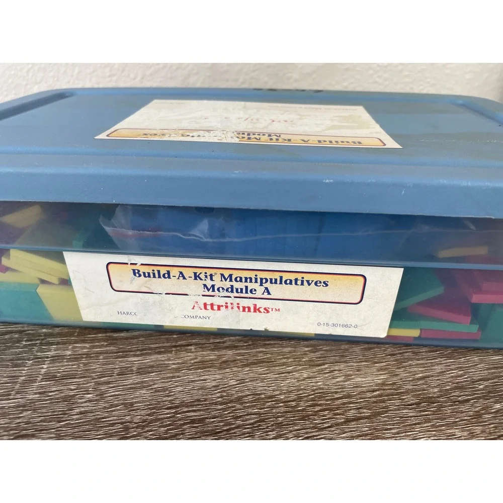 Vintage Harcourt Brace Math Manipulatives Attrilinks Color Tiles Learning Kit